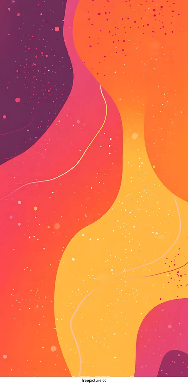 Abstract Colorful Gradient Background with Wavy Lines and Spots