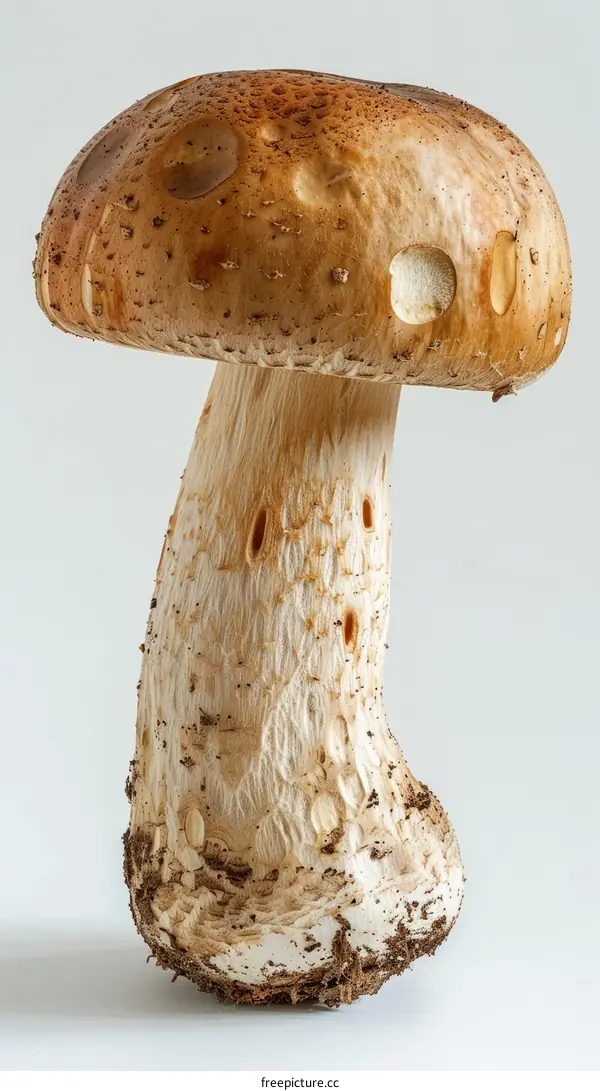Close-Up Photograph of a Large Brown Mushroom