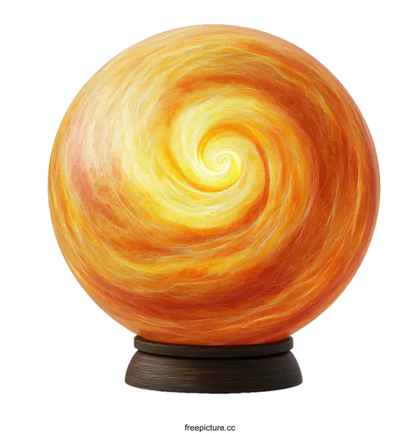 [Transparent Background PNG]Abstract Orb Lamp with Spiral Design
