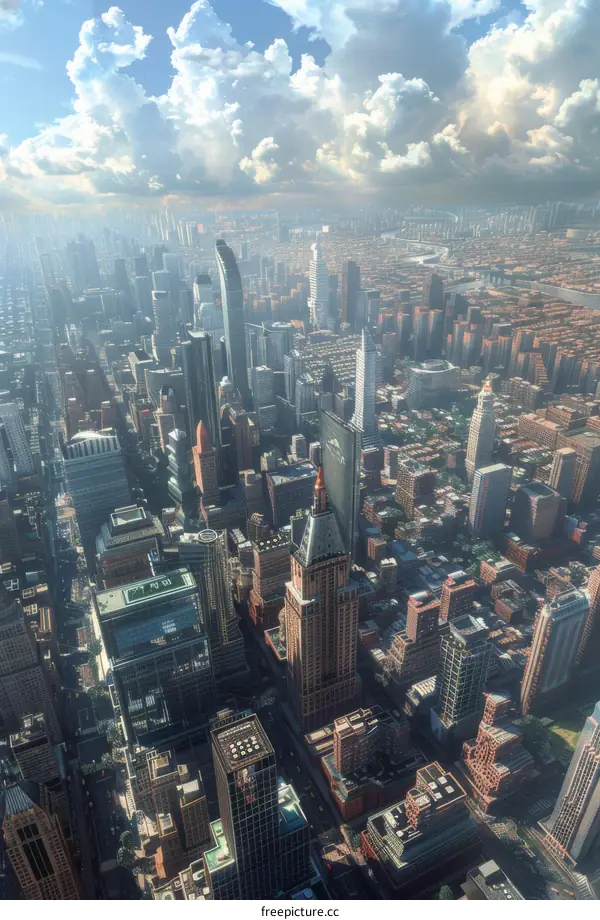 Manhattan Skyline on a Cloudy Day