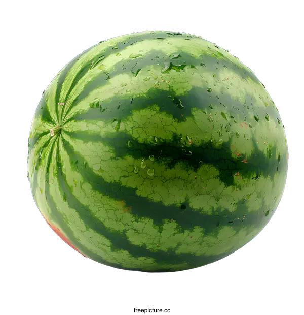 [Transparent Background PNG]Whole Watermelon with Water Drops