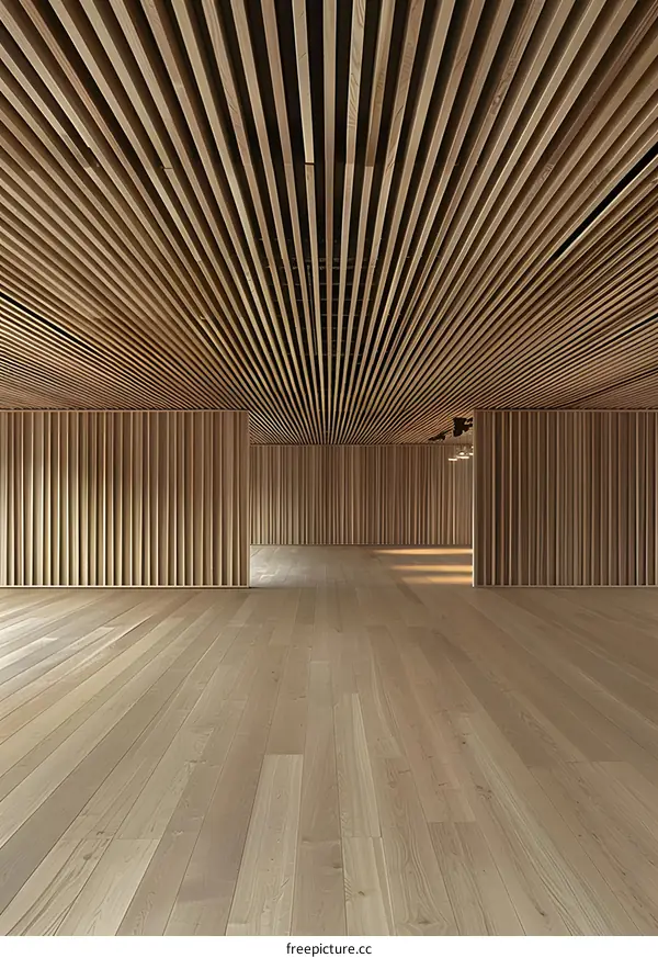 Wooden Ceiling and Walls Design for Contemporary Building