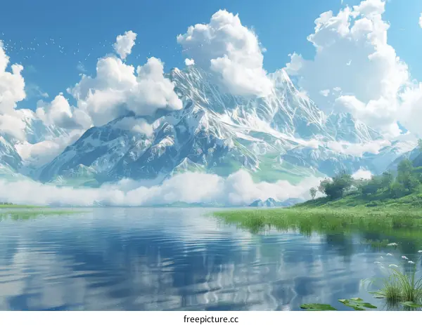 Majestic Mountains Reflecting on a Serene Lake