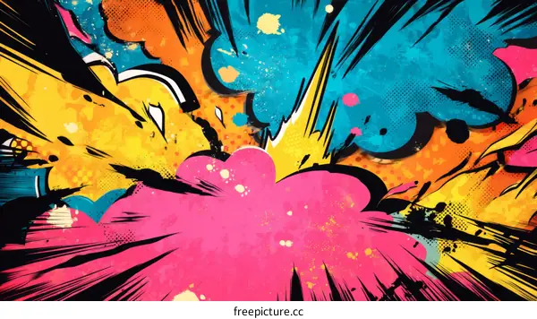Vibrant Abstract Comic Book Explosion Background Design