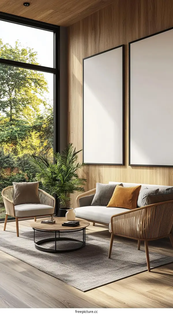 Modern Wooden Living Room Interior Design