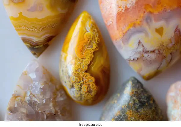 Closeup View of  Colorful Agate Stones