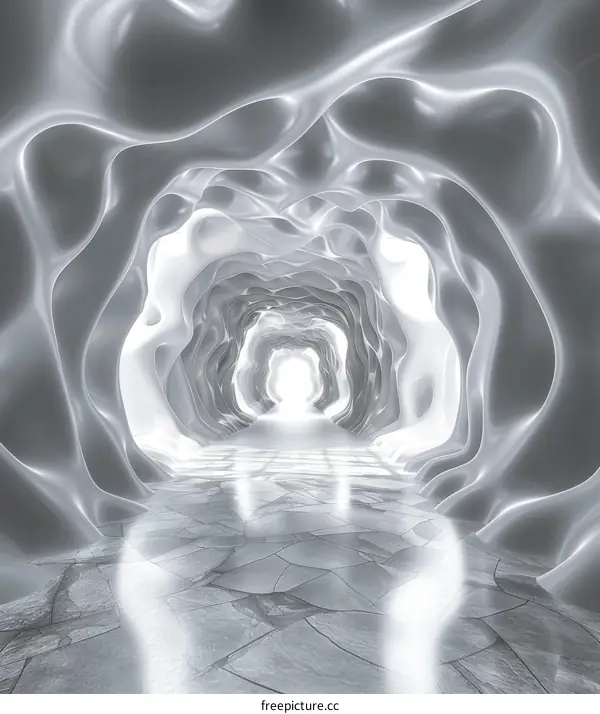 Futuristic Sci-Fi Tunnel with Light at the End