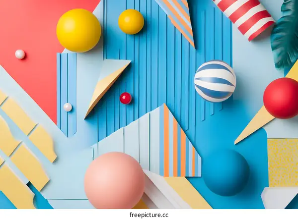 Abstract Background Design with Geometric Shapes and Colors