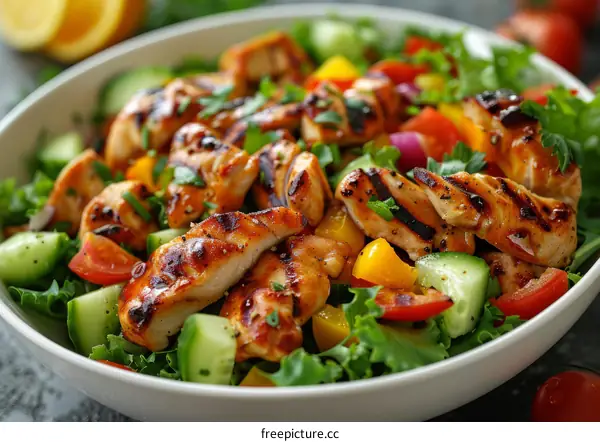 Grilled Chicken Salad with Fresh Greens