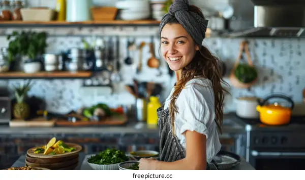 Young woman in the kitchen