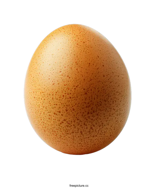 [Transparent Background PNG]Single Brown Egg on White Background