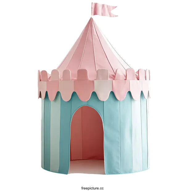 [Transparent Background PNG]Play Tent in Pink and Light Blue