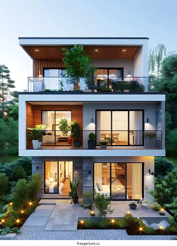 A modern and minimalist villa