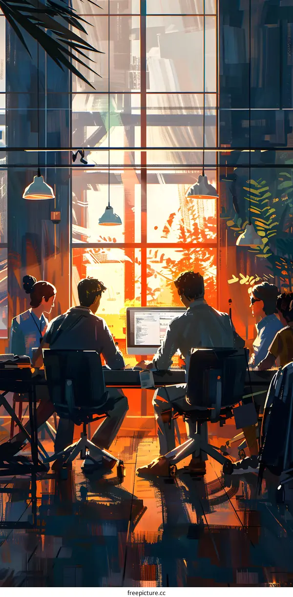 coworkers meeting in a creative office space