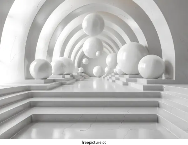 Modern Architectural Arches with Spheres