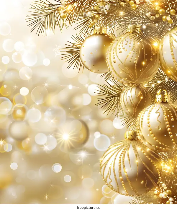 Golden Christmas ornaments