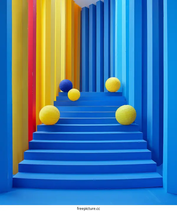 Blue and yellow geometric shapes