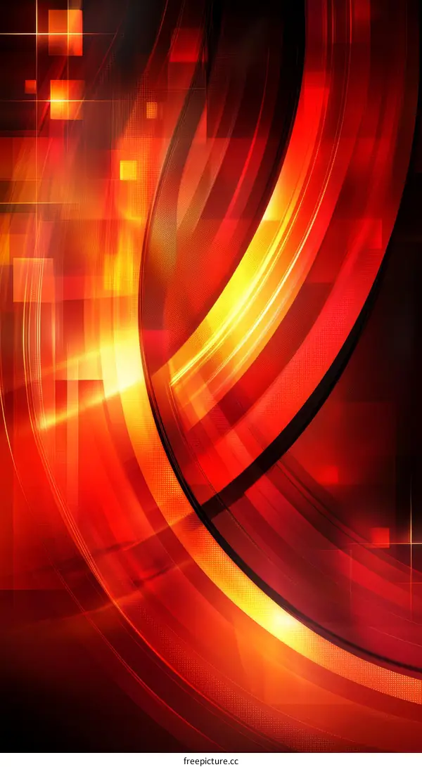 Dynamic Abstract Red and Gold Design