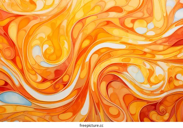 Abstract Painting with Orange and Yellow