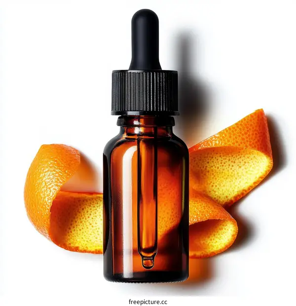 Orange Peel Essential Oil Bottle
