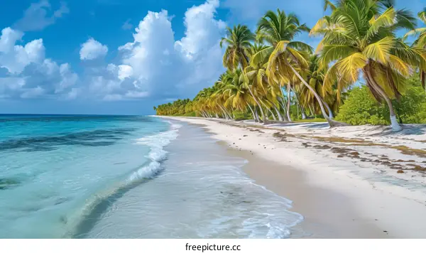 Beach with palm trees
