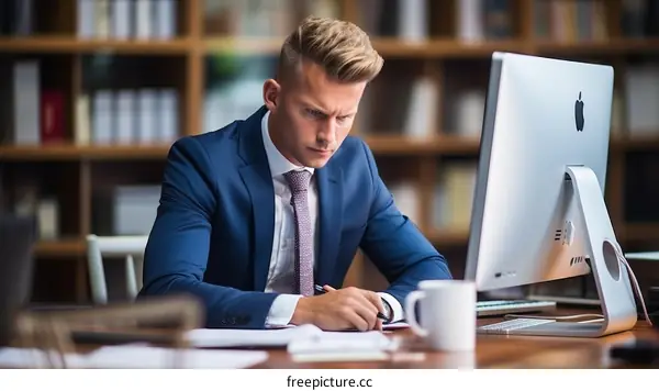 businessman working on computer