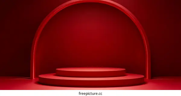 Red Archway Minimalist Product Display