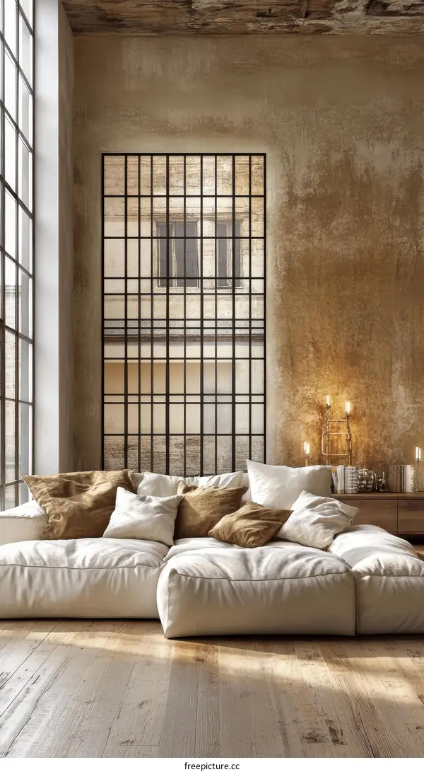 Modern Industrial Loft Living Room Design