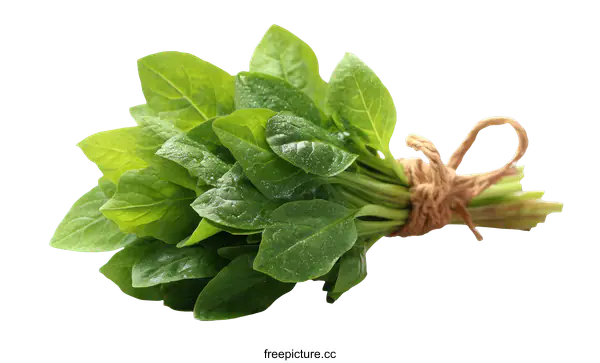 [Transparent Background PNG]Fresh Spinach Bundle Isolated on White Background