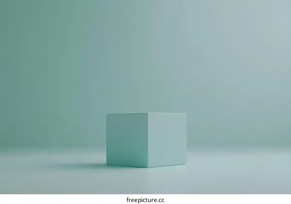 Light Green Cube On A Light Green Background