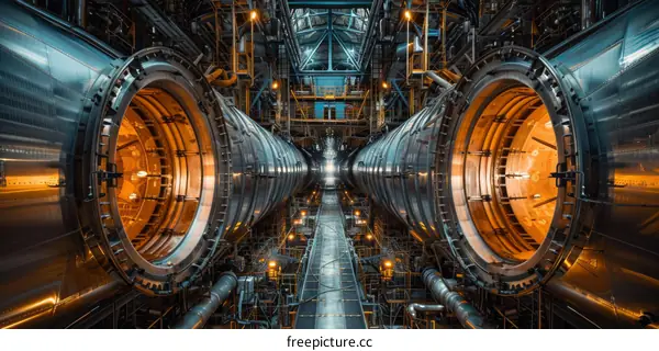 Powerful Engines Drive Massive Industrial Machine