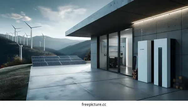 Modern Sustainable Home with Renewable Energy Sources