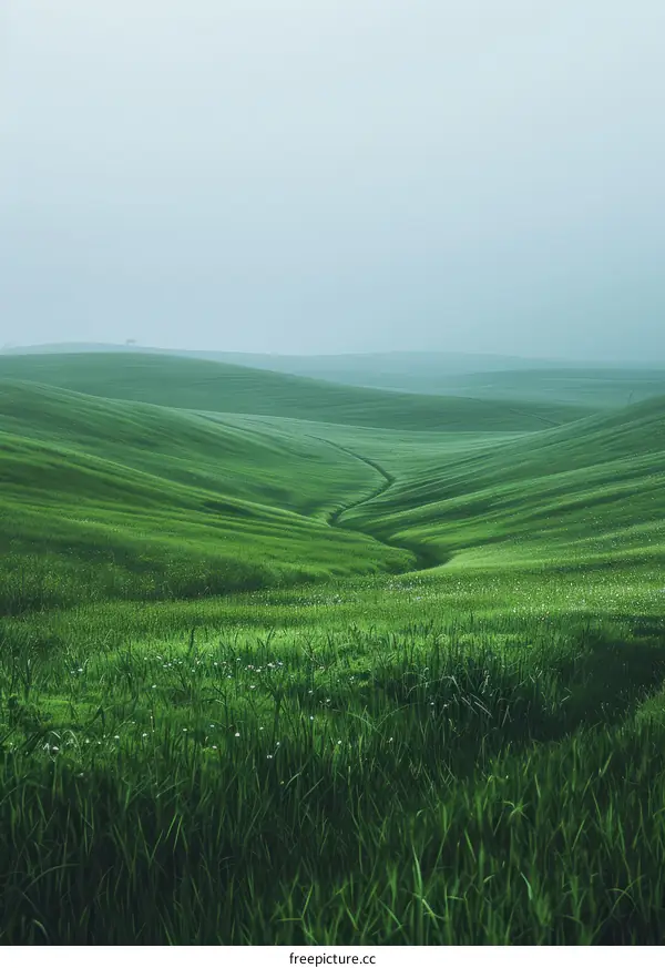 Green rolling hills of Tuscany, Italy
