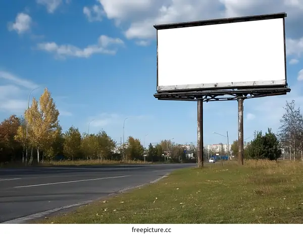 Blank Billboard on a Highway