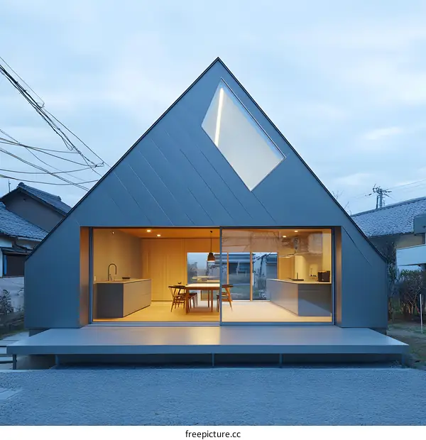 Modern Architecture House With Triangle Shape Roof