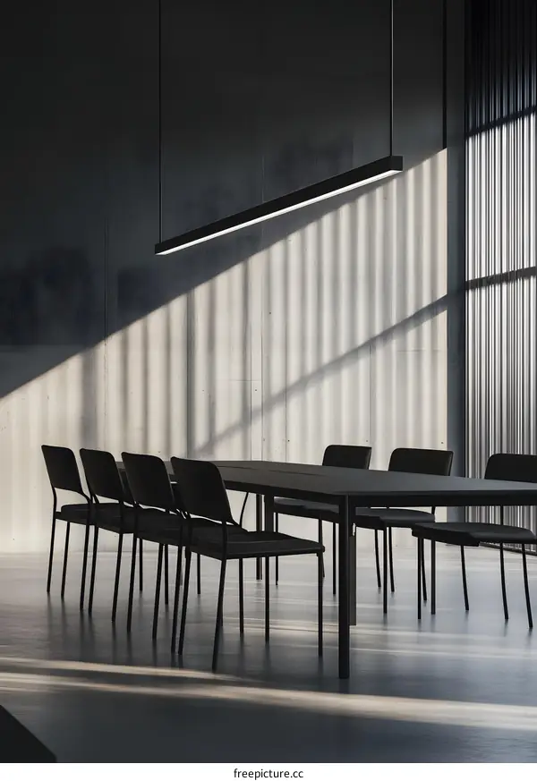 Minimalist Interior Design of a Meeting Room