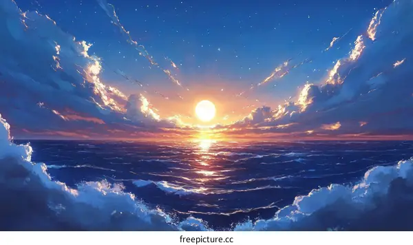 Stunning Sunset Over the Ocean