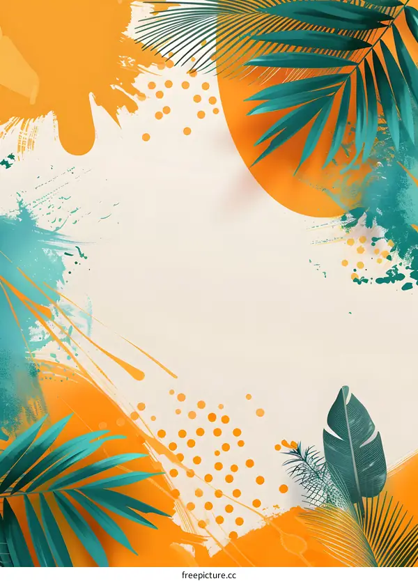 Abstract Tropical Palm Leaves Background