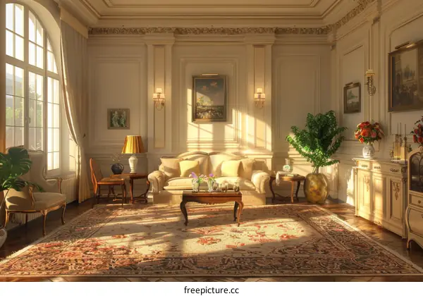 Luxurious European-Style Living Room