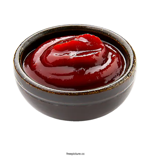 [Transparent Background PNG]Close up of a small bowl of red sauce