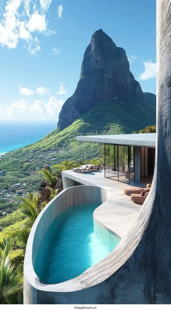 Stunning Cliffside Infinity Pool with Mountain View