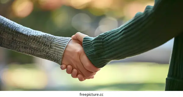 Close Up of Two People Shaking Hands