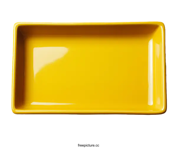 [Transparent Background PNG]Empty Rectangular Yellow Dish