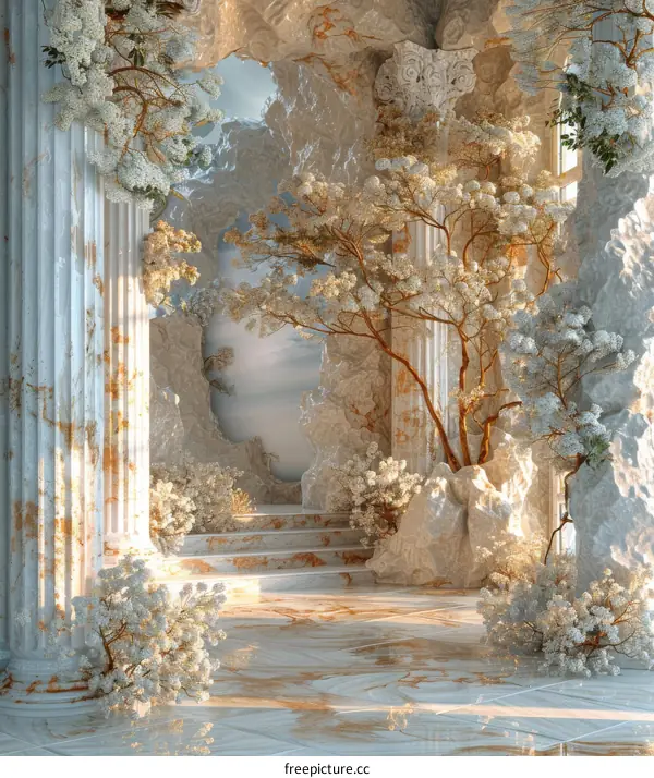 Whimsical Floral Architectural Interior