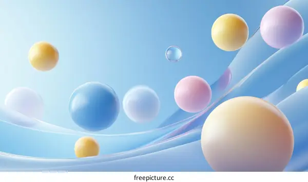 Abstract Colorful Balls Flowing Design