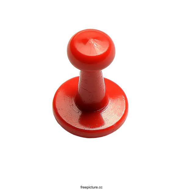 [Transparent Background PNG]Close-up View of a Red Pushpin