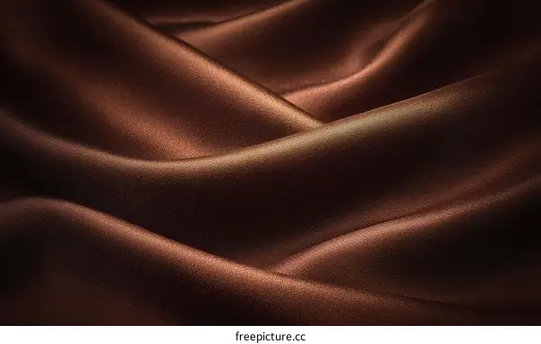 Close Up of Luxurious Chocolate Brown Satin Fabric