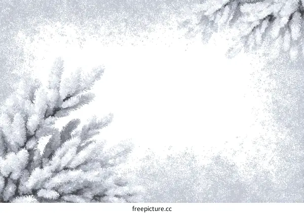 Winter Snowy Fir Branches Decorative Background