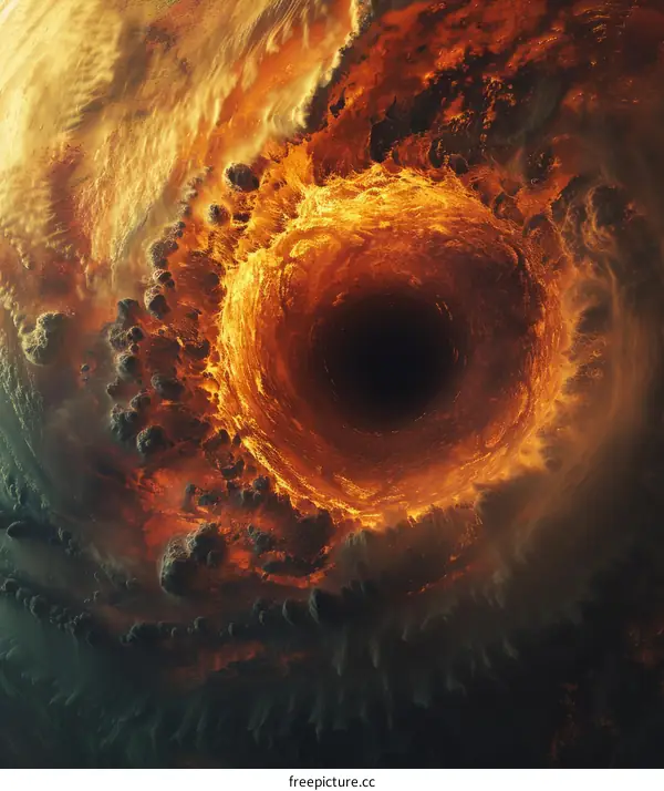 A digital painting of a fiery maelstrom.