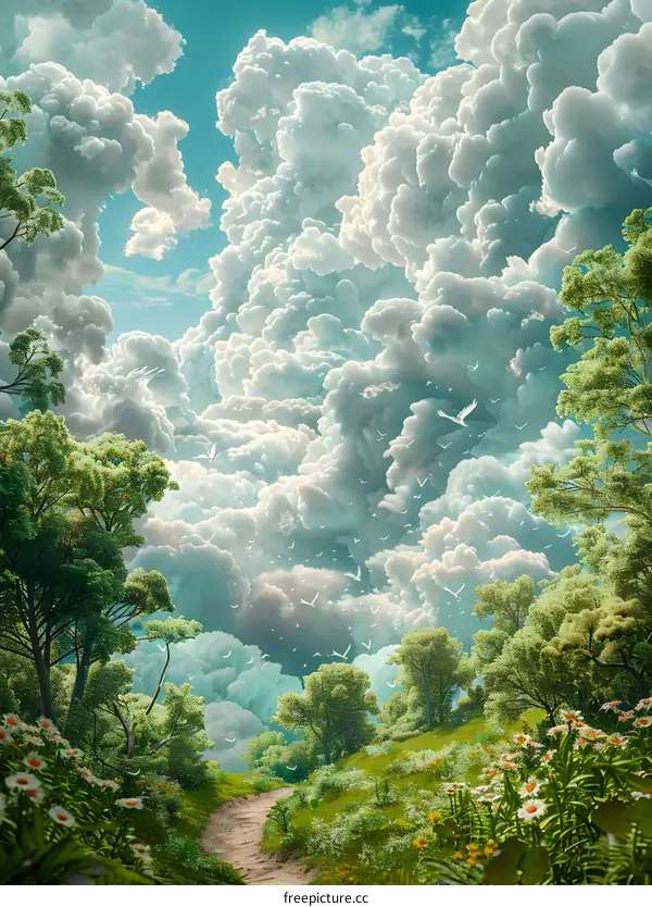 Mystical clouds in the sky